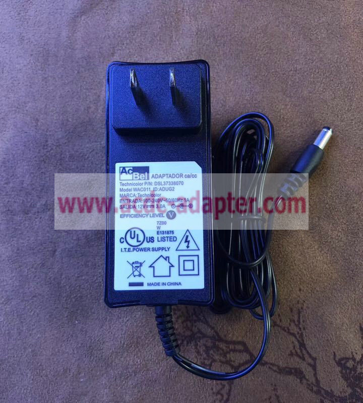 New AcBel DSL37338070 WAC011 12V 3.0A AC ADAPTER POWER Charger - Click Image to Close